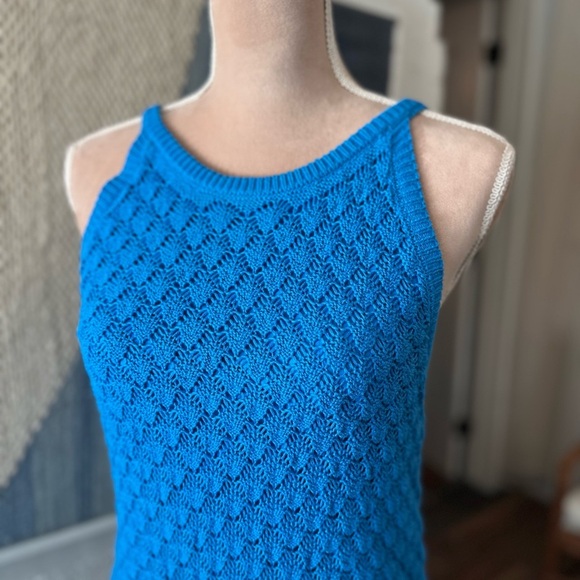 Eliza J Blue Crochet Halter Maxi Dress - Picture 4 of 8